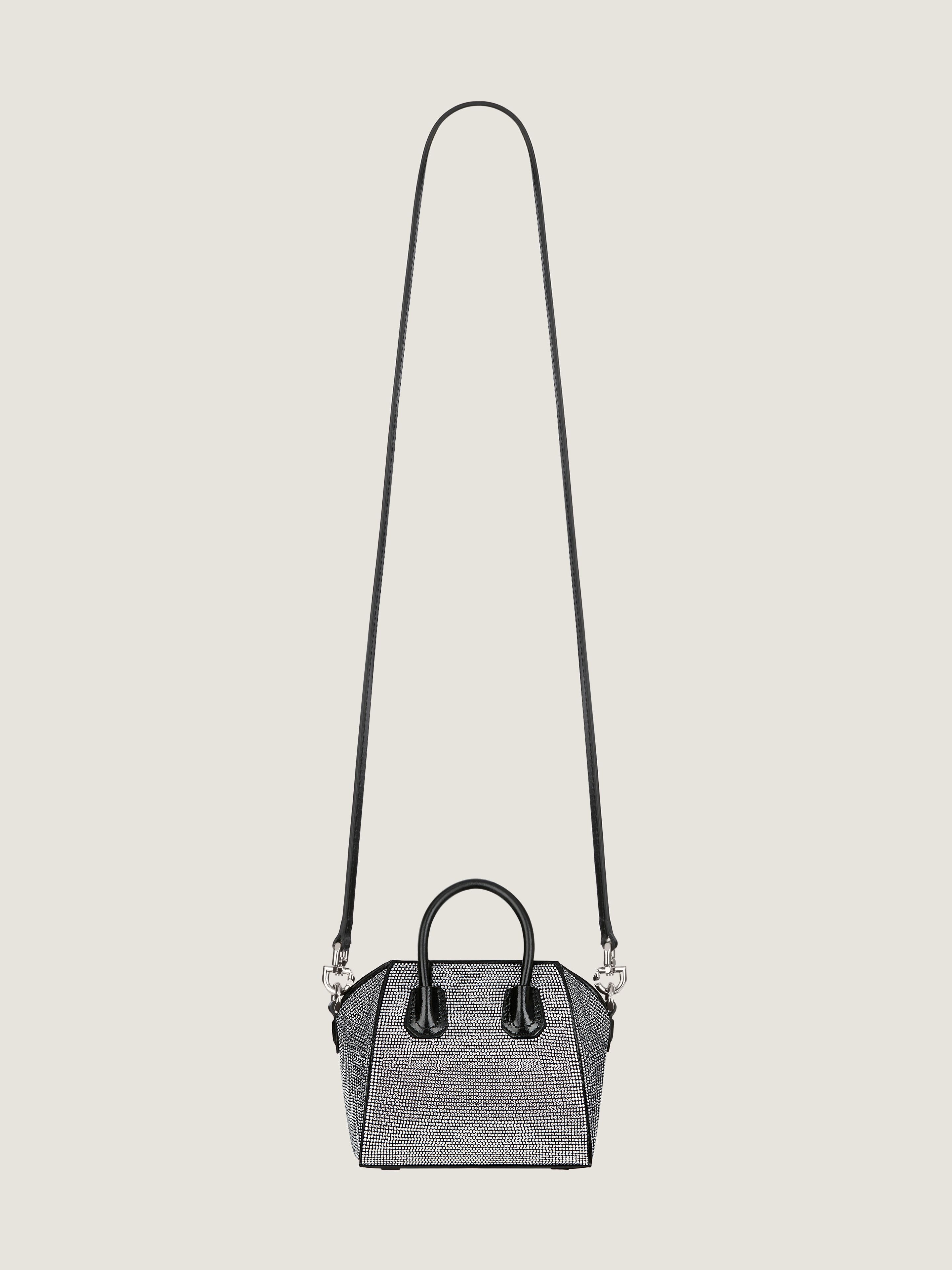 Micro Antigona bag in satin with strass